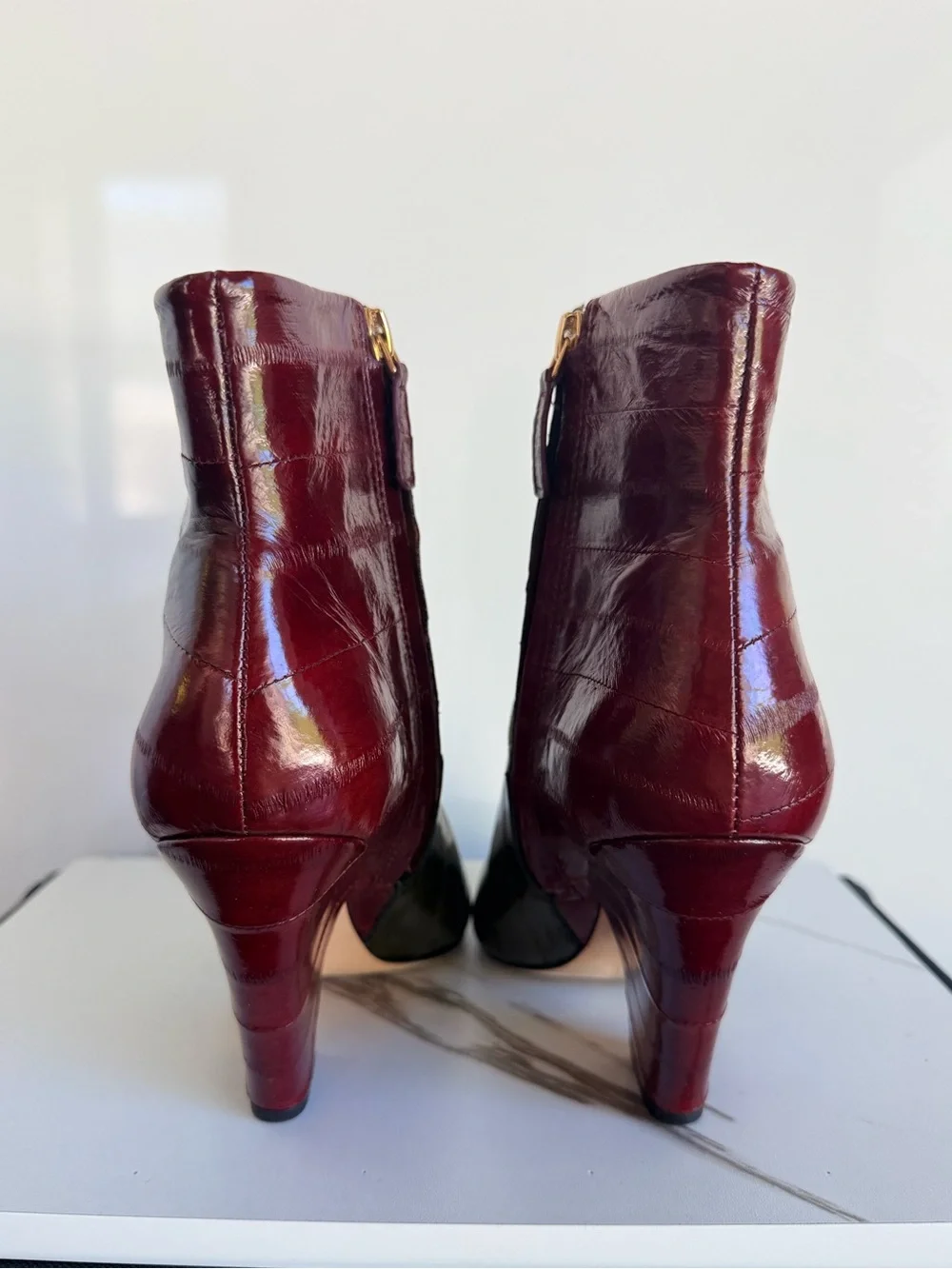 Tory Burch Lila Eel Zip-Up Ankle Boots — Size 7M